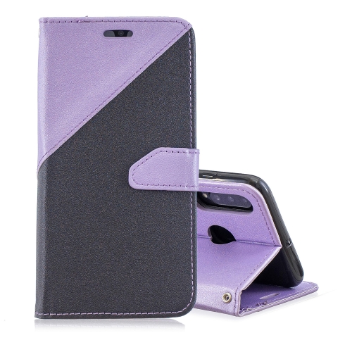 

For Huawei P30 Lite Matching Color Frosted Texture Horizontal Flip PU Leather Case with Holder & Card Slots & Lanyard(Black + Light Purple)
