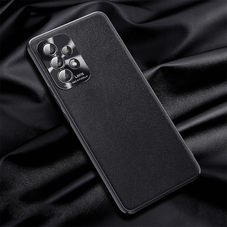 

For Samsung Galaxy A32 5G Plain Skin Leather Phone Case(Black)