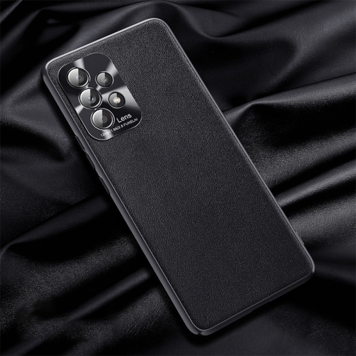 

For Samsung Galaxy A32 4G Plain Skin Leather Phone Case(Black)
