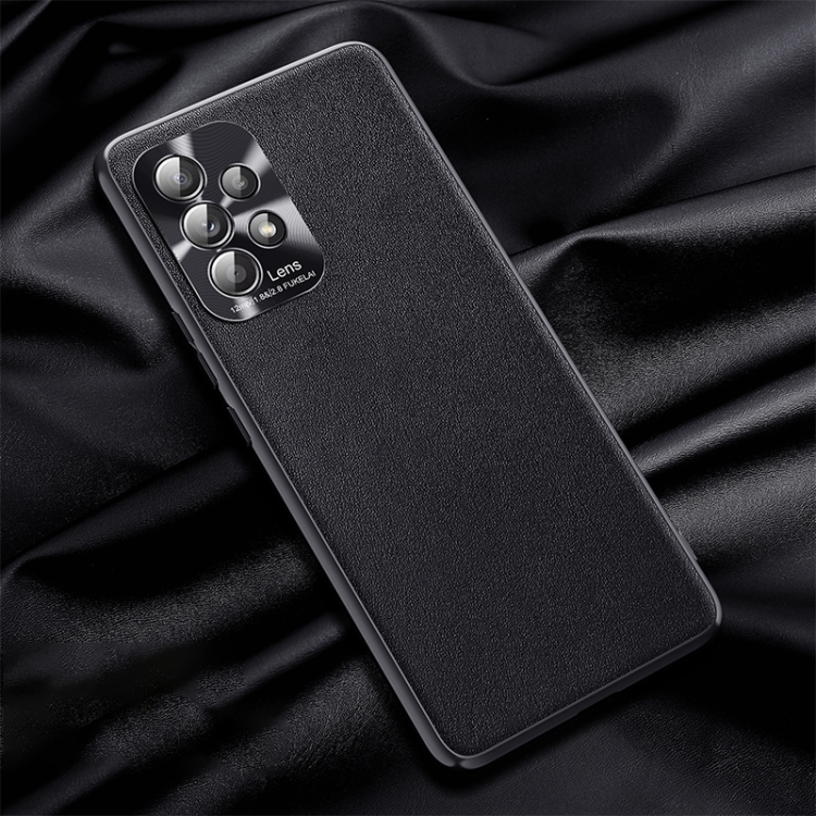

For Samsung Galaxy A52 5G / 4G Plain Skin Leather Phone Case(Black)