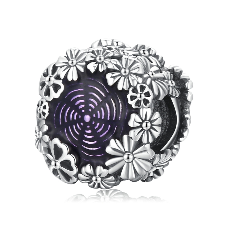 

S925 Sterling Silver Retro Flower Beads DIY Bracelet Necklace Accessories