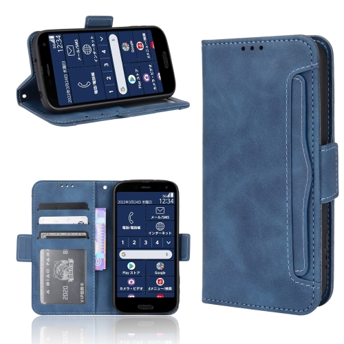 

For Fujitsu Arrows F-52B JP Skin Feel Calf Pattern Leather Phone Case(Blue)