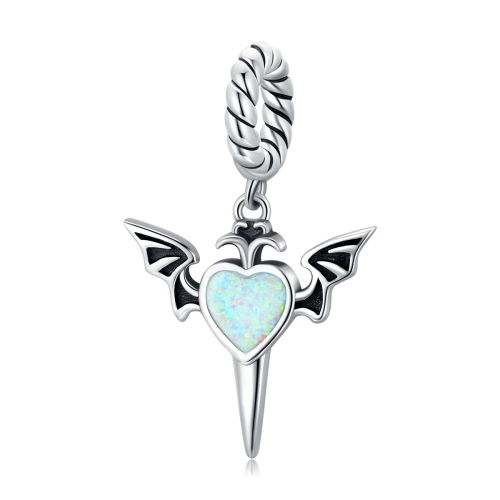 

S925 Sterling Silver Heart Wing Pendant DIY Bracelet Necklace Accessories