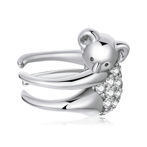 

S925 Sterling Silver Koala Ear Bone Clamp Women Earrings