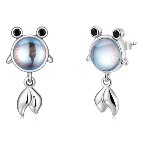 

S925 Sterling Silver Smart Goldfish Ear Stud Women Earrings