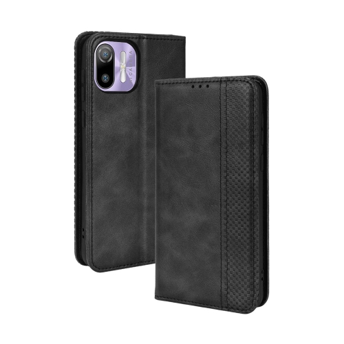 

For Ulefone Note 6 / Note 6P Magnetic Buckle Retro Texture Leather Case(Black)