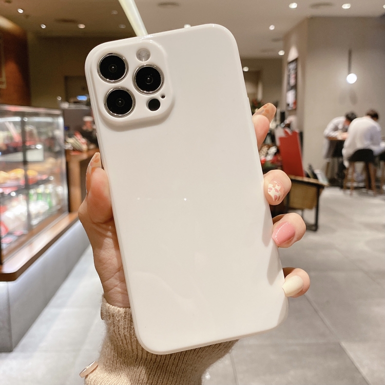 

Glossy Straight-Edge TPU Phone Case For iPhone 12(White)