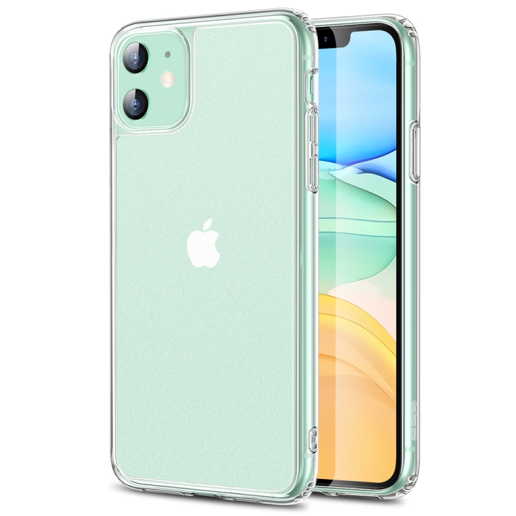

For iPhone 11 ESR Ice Shield Serie 9H Frosted Tempered Glass Back Case Cover + Soft Silicone Bumper(Transparent)