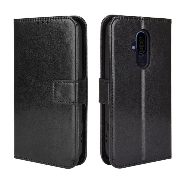 

For Fujitsu F52B JP Retro Crazy Horse Texture Leather Phone Case(Black)
