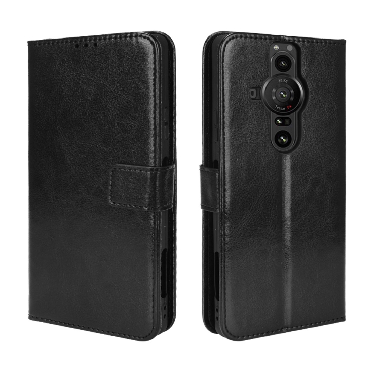 

For Sony Xperia Pro-I Retro Crazy Horse Texture Leather Phone Case(Black)