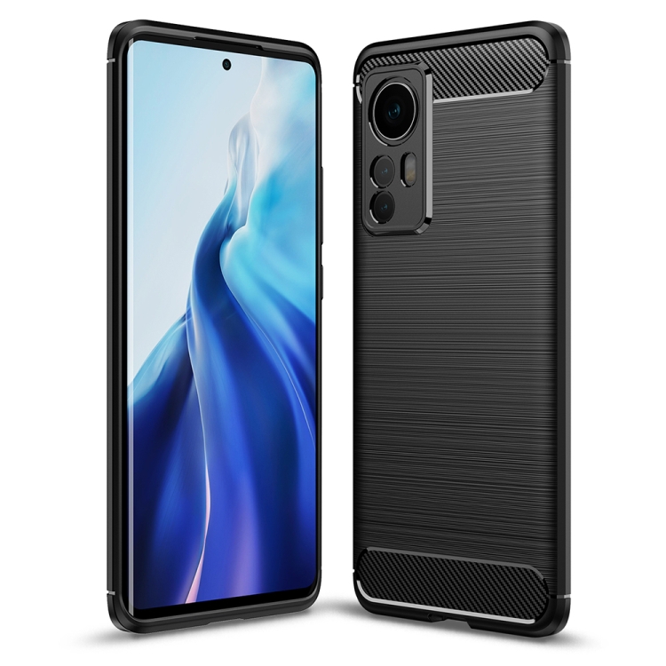 

For Xiaomi Mi 12 5G Brushed Texture Carbon Fiber TPU Phone Case(Black)