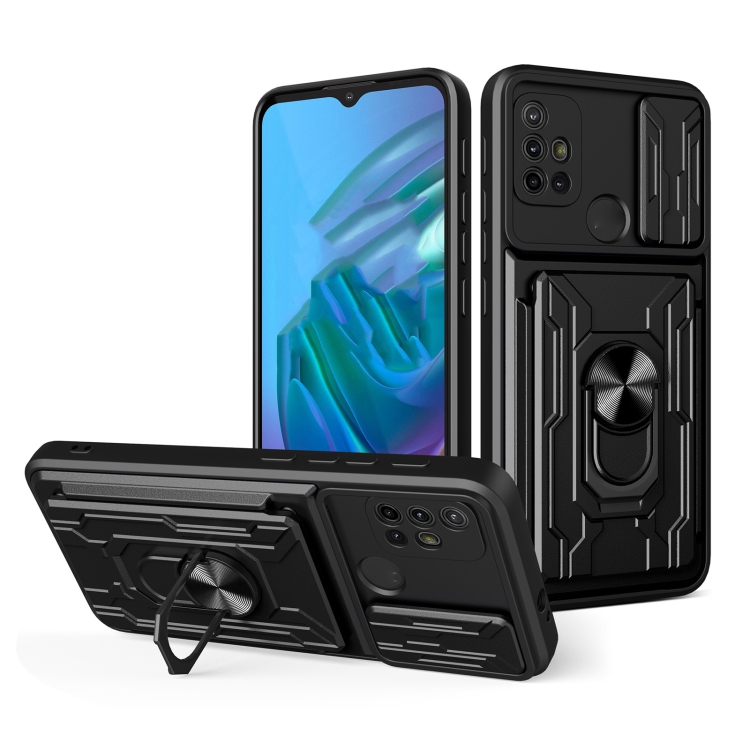 

For Motorola Moto G30 Sliding Camshield Card Phone Case(Black)