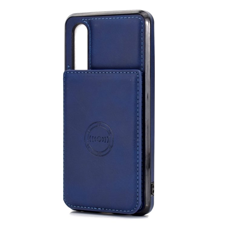 

For Huawei P30 Calf Texture Magnetic Phone Case(Blue)