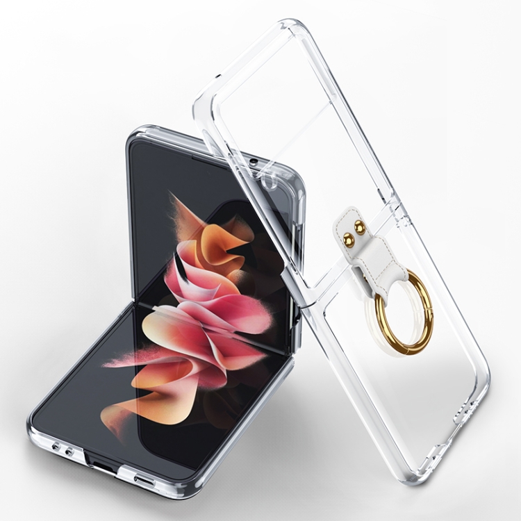

For Samsung Galaxy Z Flip3 5G GKK Phantom Electroplating Phone Case with Ring(Transparent)