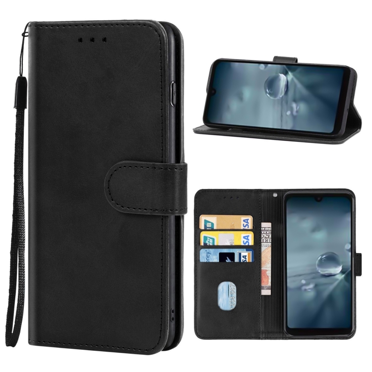 

Leather Phone Case For Sharp Aquos Wish SHG06(Black)