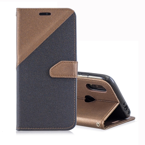 

For Xiaomi Redmi 7 Matching Color Frosted Texture Horizontal Flip PU Leather Case with Holder & Card Slots & Lanyard(Black + Brown)