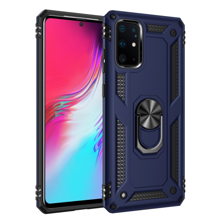

For Galaxy S11 Armor Shockproof TPU + PC Protective Case with 360 Degree Rotation Holder(Blue)