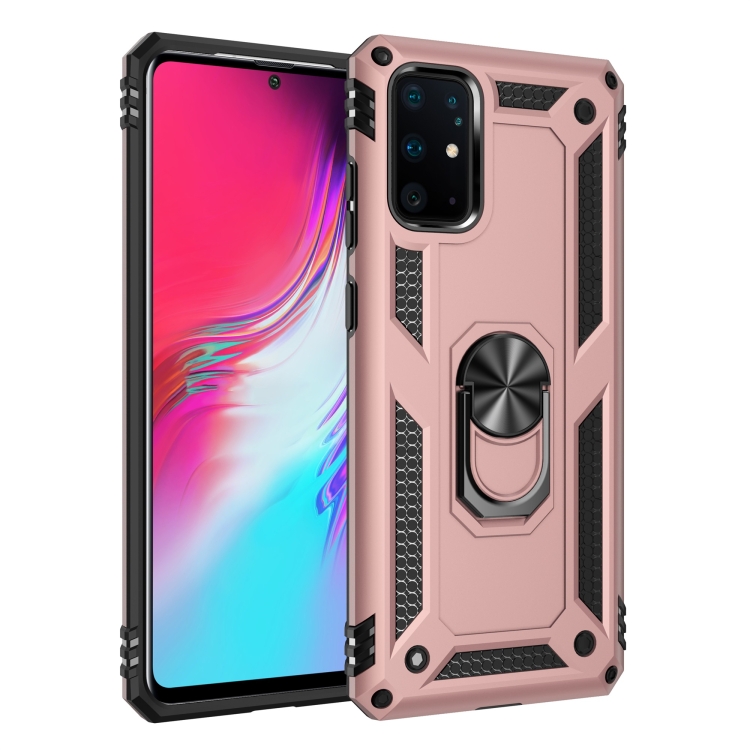 

For Galaxy S20+ Armor Shockproof TPU + PC Protective Case with 360 Degree Rotation Holder(Rose Gold)