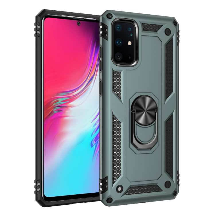 

For Galaxy S11+ Armor Shockproof TPU + PC Protective Case with 360 Degree Rotation Holder(Green)