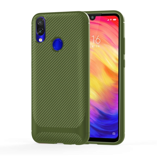 

For Xiaomi Redmi Note 7 Carbon Fiber Texture Shockproof TPU Protective Case(Green)