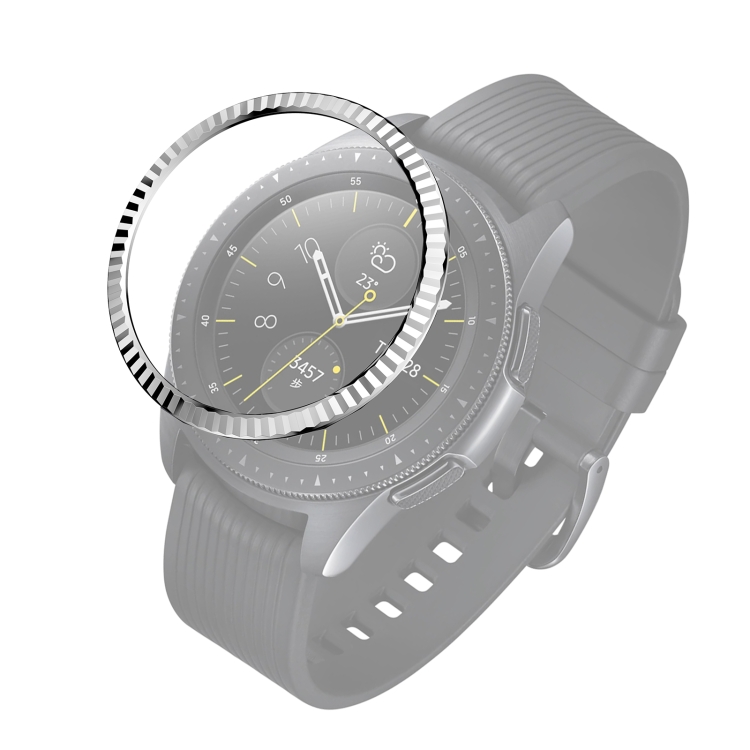 

For Samsung Galaxy Watch 42mm Batch Flower Stainless Steel Bezel Ring(Silver)