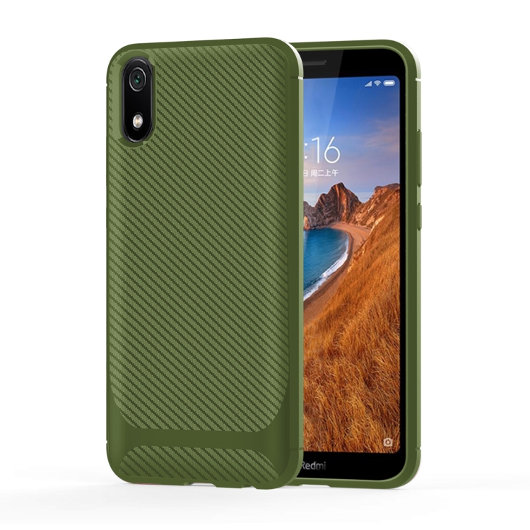 

For Huawei Y5 2019 Carbon Fiber Texture Shockproof TPU Protective Case(Green)