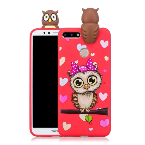 

For Huawei Honor 7A Shockproof Cartoon TPU Protective Case(Red Owl)