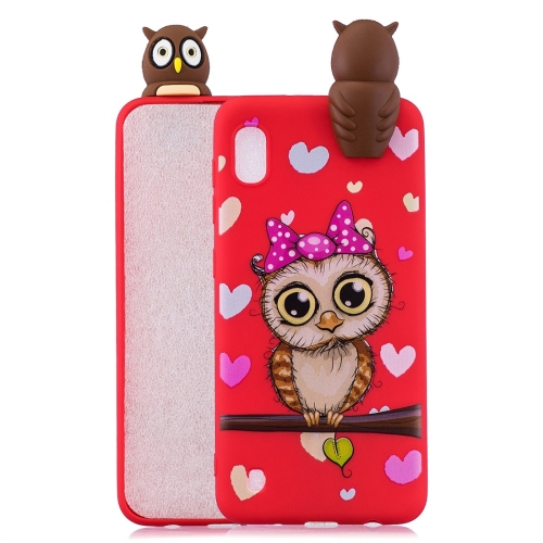 

For Galaxy A10 Shockproof Cartoon TPU Protective Case(Red Owl)
