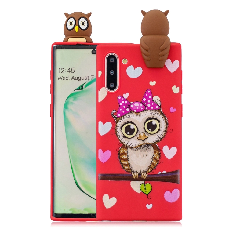 

For Galaxy Note 10 Shockproof Cartoon TPU Protective Case(Red Owl)