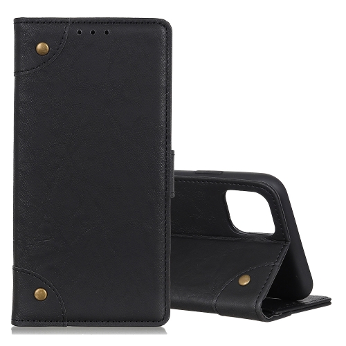 

For Galaxy Note10 Lite / A81 Copper Buckle Retro Crazy Horse Texture Horizontal Flip Leather Case with Holder & Card Slots & Wallet(Black)