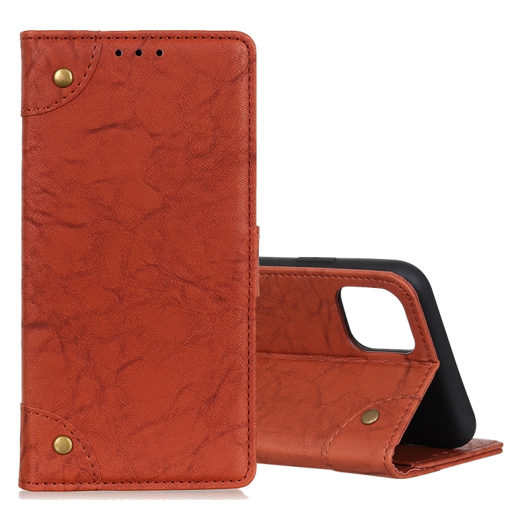 

For Galaxy S10 Lite / A91 Copper Buckle Retro Crazy Horse Texture Horizontal Flip Leather Case with Holder & Card Slots & Wallet(Brown)