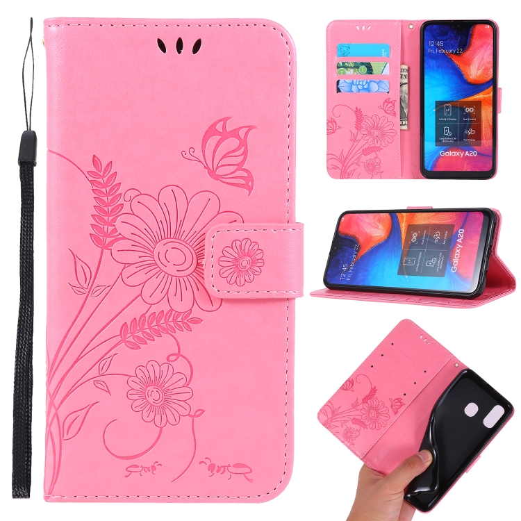 

For Galaxy A20 / A30 Ant Dating Series Mobile Phone Leather Case with Stand & Card Slot & Wallet(Pink)