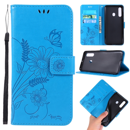 

For Galaxy A60 Ant Dating Series Mobile Phone Leather Case with Stand & Card Slot & Wallet(Blue)