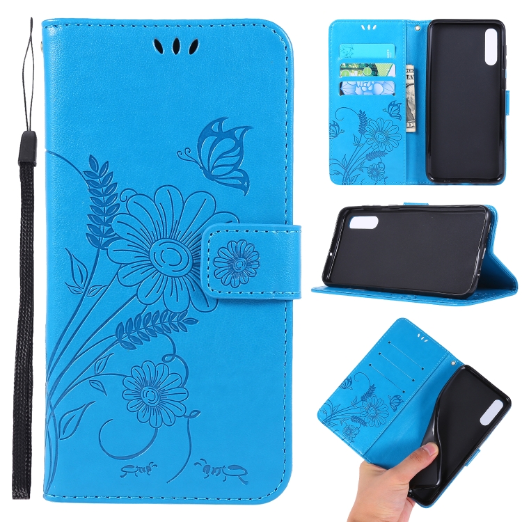 

For Galaxy A50 Ant Dating Series Mobile Phone Leather Case with Stand & Card Slot & Wallet(Blue)