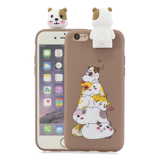 

For iPhone 6 Plus Cartoon Shockproof TPU Protective Case with Holder(Hamsters)