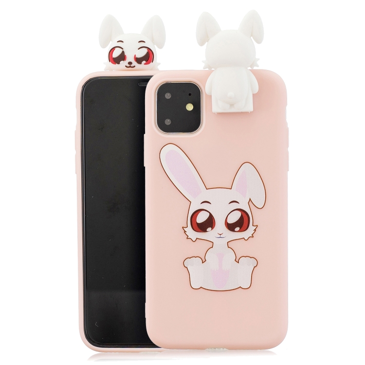 

For iPhone 11 Pro Cartoon Shockproof TPU Protective Case with Holder(Rabbit)
