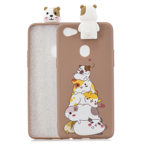 

For OPPO F7 Cartoon Shockproof TPU Protective Case with Holder(Hamsters)
