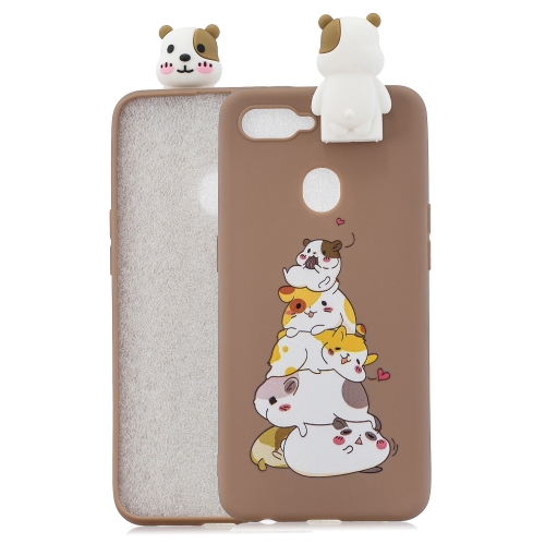 

For OPPO F9 Cartoon Shockproof TPU Protective Case with Holder(Hamsters)