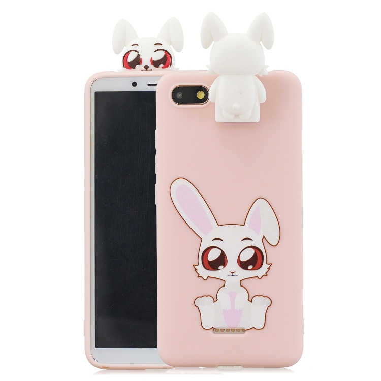 

For Xiaomi Redmi 6A Cartoon Shockproof TPU Protective Case with Holder(Rabbit)