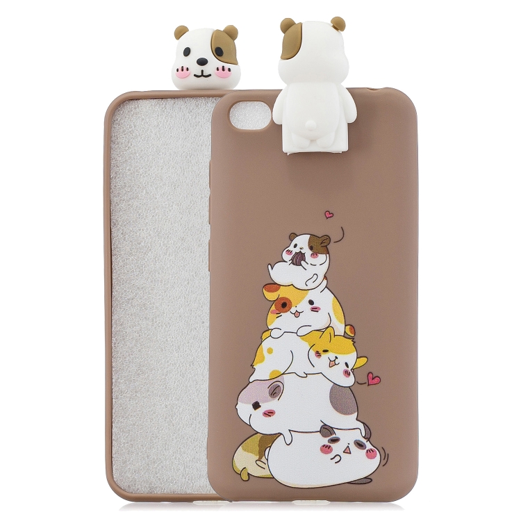 

For Xiaomi Redmi GO Cartoon Shockproof TPU Protective Case with Holder(Hamsters)