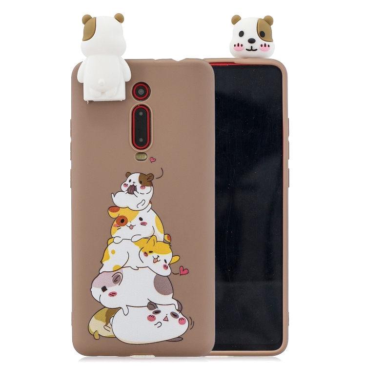 

For Xiaomi Redmi K20 Cartoon Shockproof TPU Protective Case with Holder(Hamsters)