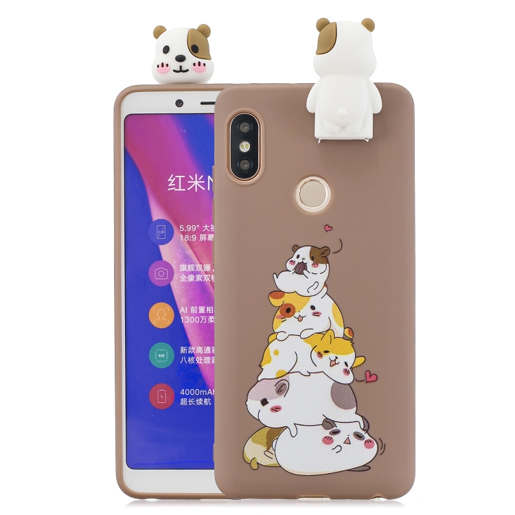 

For Xiaomi Redmi Note 5 Pro Cartoon Shockproof TPU Protective Case with Holder(Hamsters)