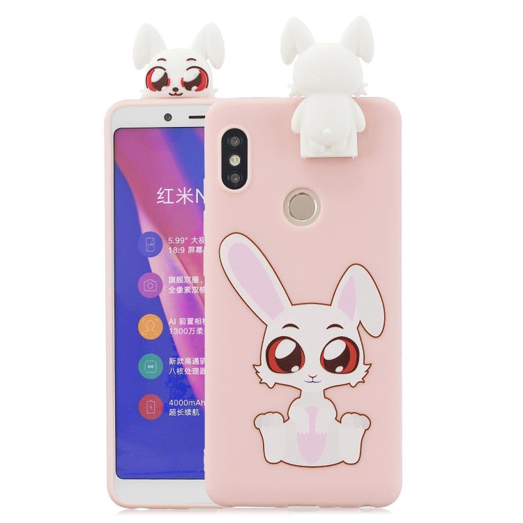 

For Xiaomi Redmi Note 5 Pro Cartoon Shockproof TPU Protective Case with Holder(Rabbit)