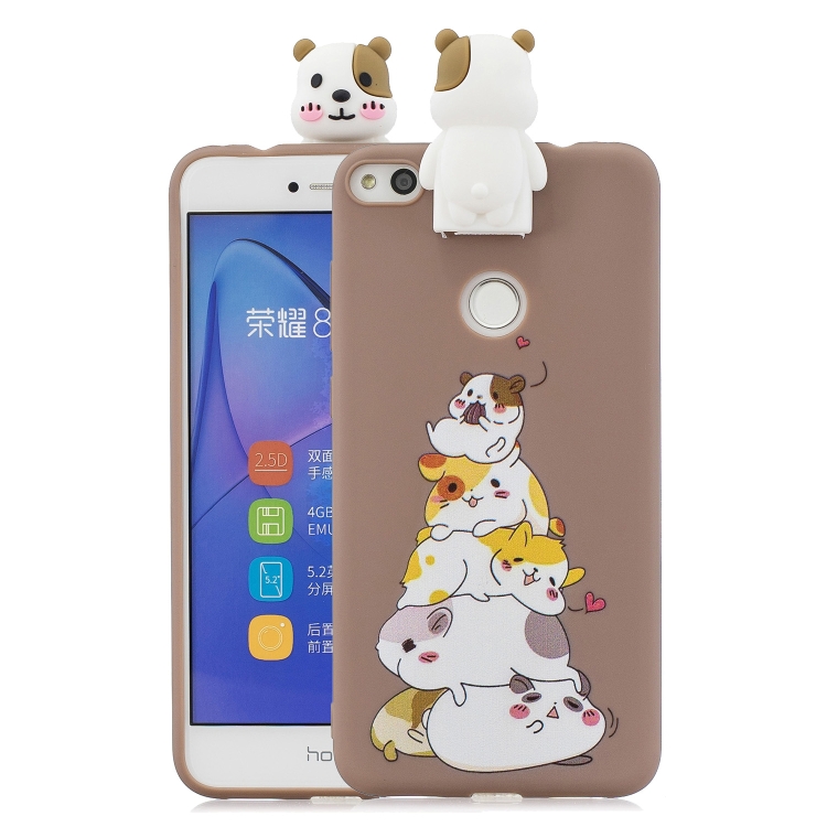 

For Huawei P8 Lite(2017) Cartoon Shockproof TPU Protective Case with Holder(Hamsters)