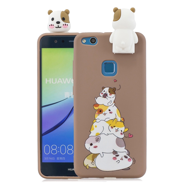 

For Huawei P10 Lite Cartoon Shockproof TPU Protective Case with Holder(Hamsters)