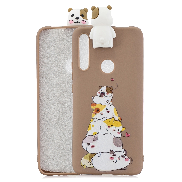 

For Huawei P Smart Z Cartoon Shockproof TPU Protective Case with Holder(Hamsters)