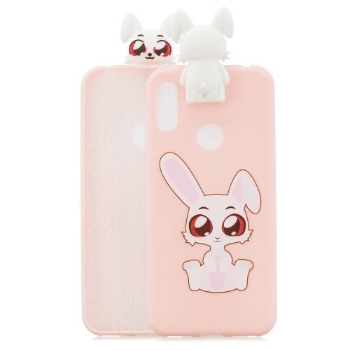 

For Huawei Y6(2019) Cartoon Shockproof TPU Protective Case with Holder(Rabbit)