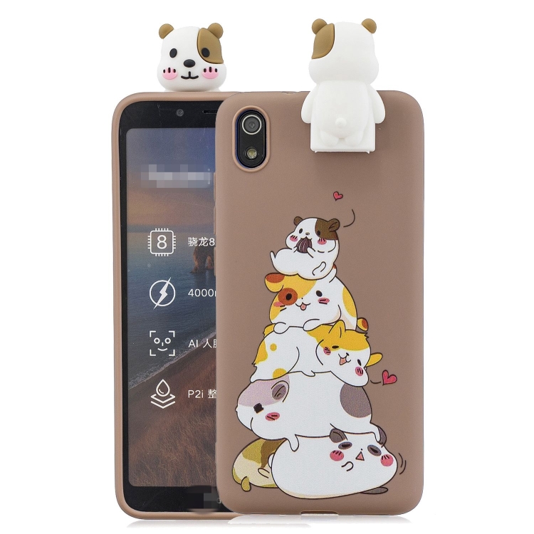 

For Huawei Enjoy 8s Cartoon Shockproof TPU Protective Case with Holder(Hamsters)