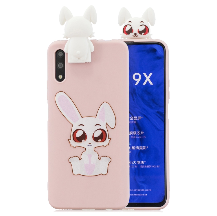 

For Huawei Honor 9X Cartoon Shockproof TPU Protective Case with Holder(Rabbit)