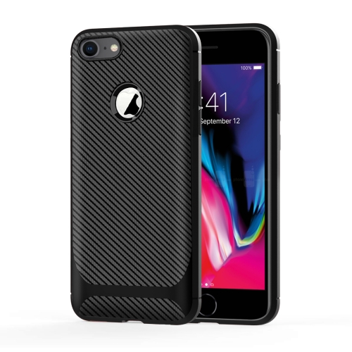 

For iPhone 6 Plus & 6s Plus Carbon Fiber Texture Shockproof TPU Protective Case(Black)